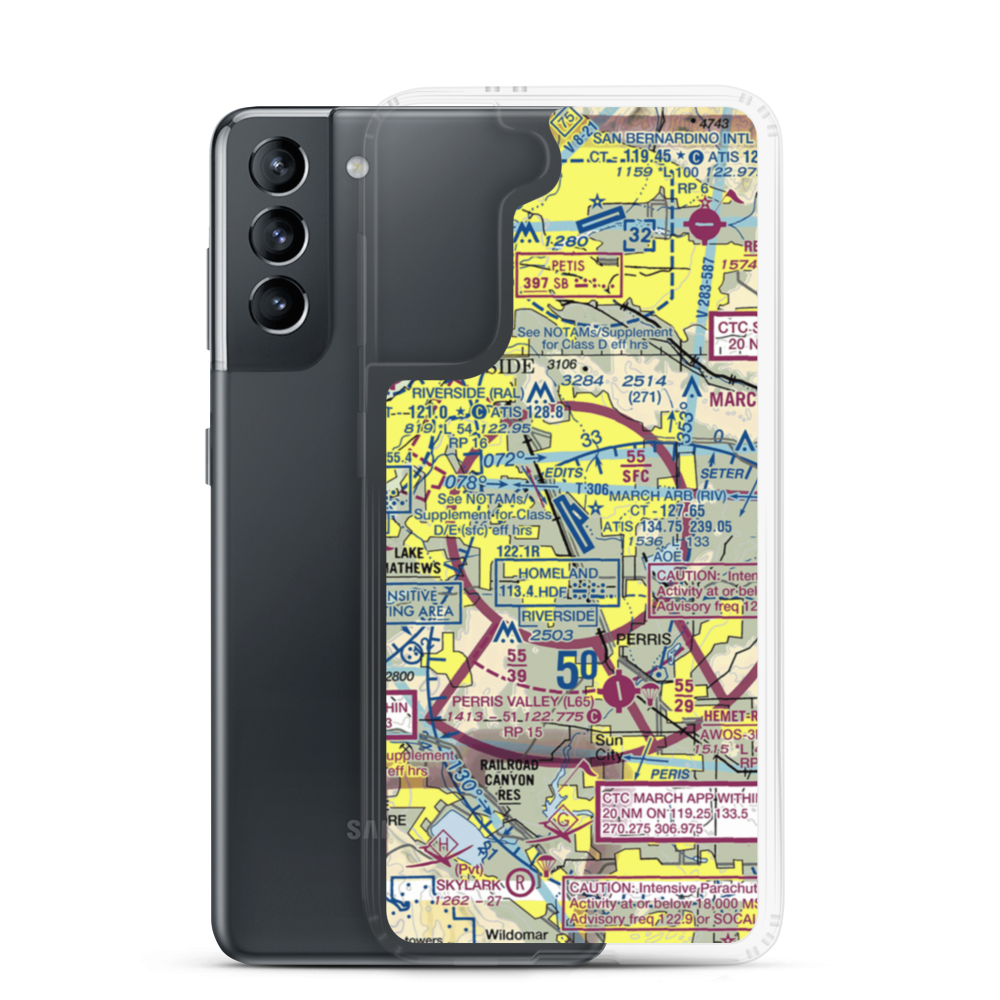 March ARB Airport (RIV) VFR Sectional Samsung Case Samsung Galaxy S21 model shown