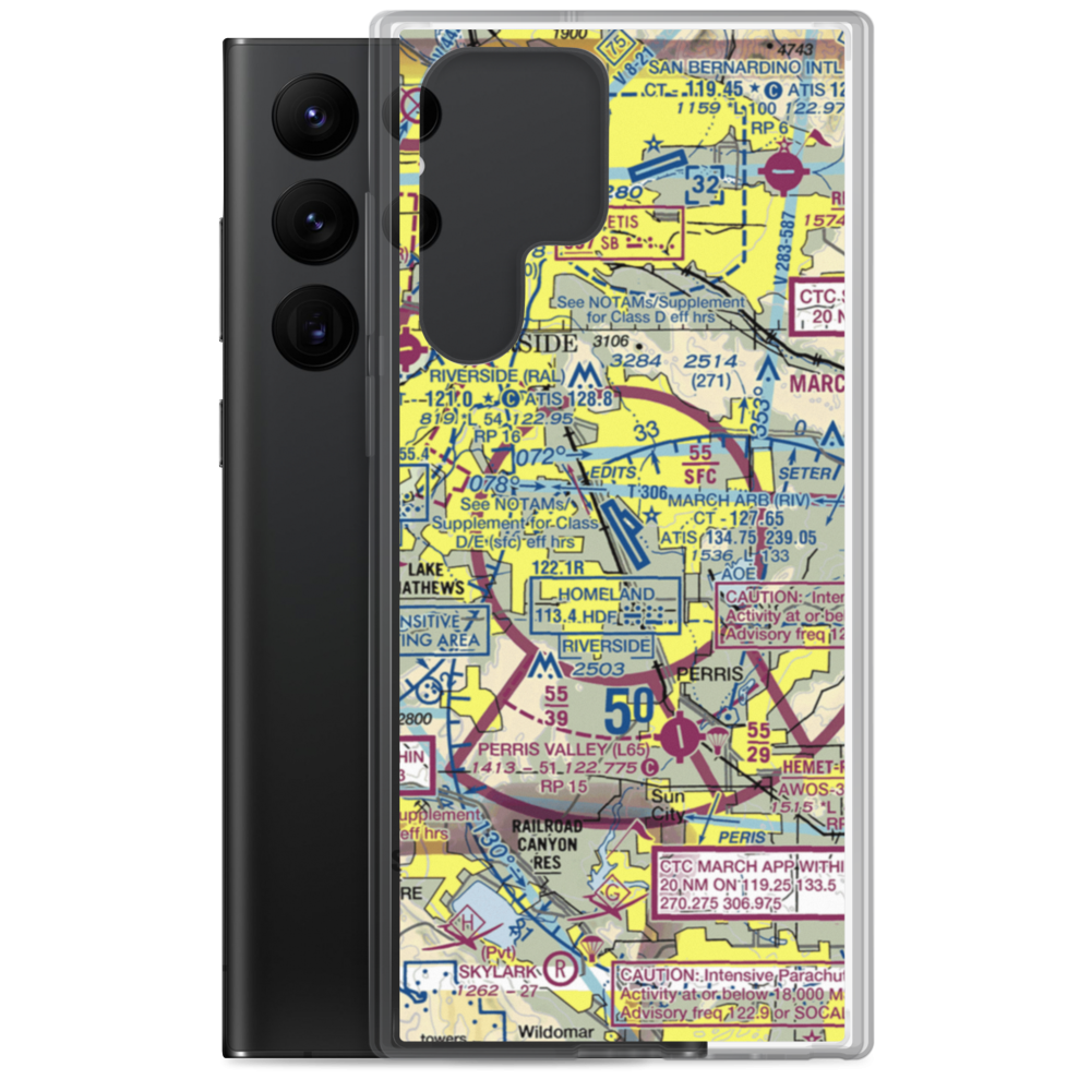 March ARB Airport (RIV) VFR Sectional Samsung Case Samsung Galaxy S22 Ultra model shown