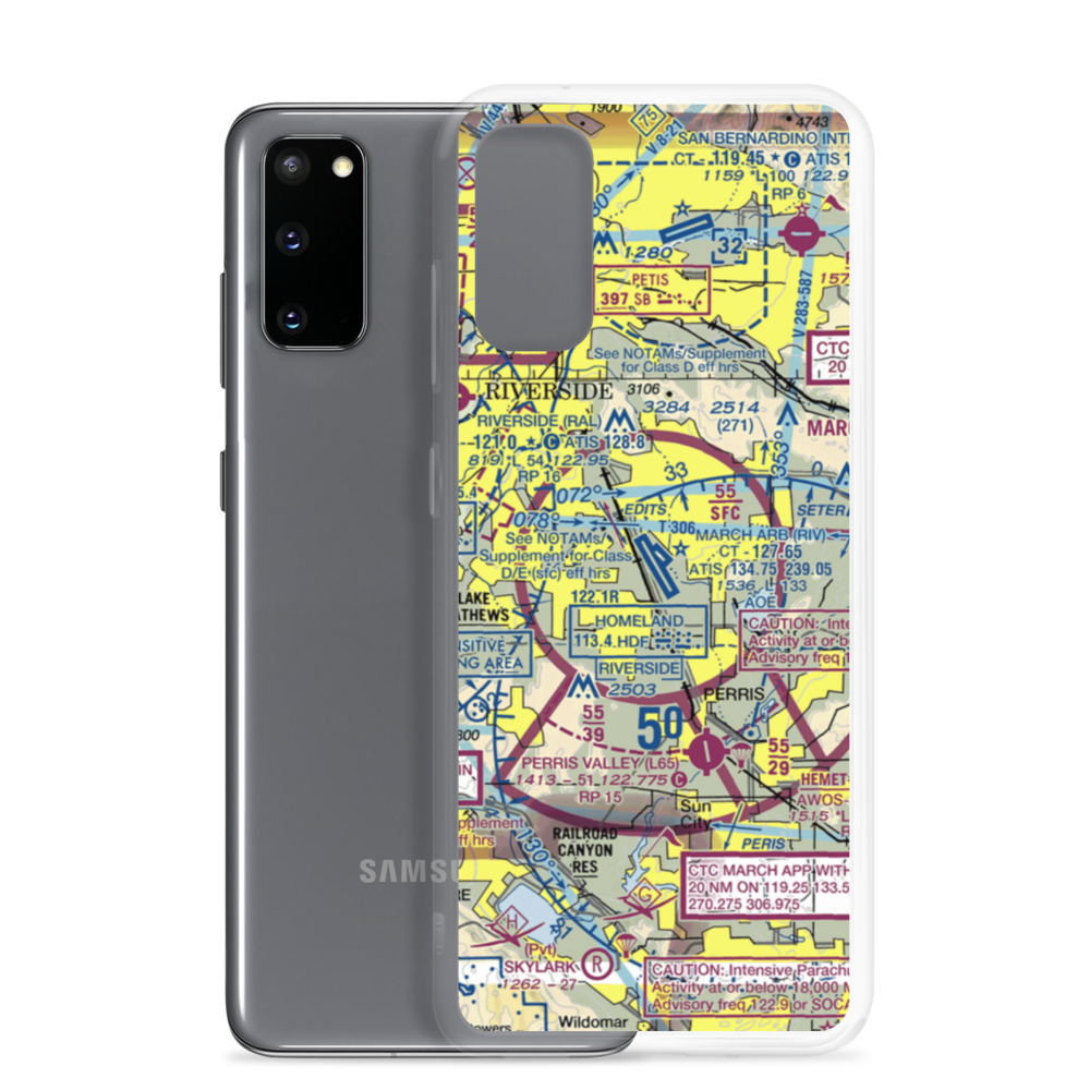 March ARB Airport (RIV) VFR Sectional Samsung Case Samsung Galaxy S20 model shown