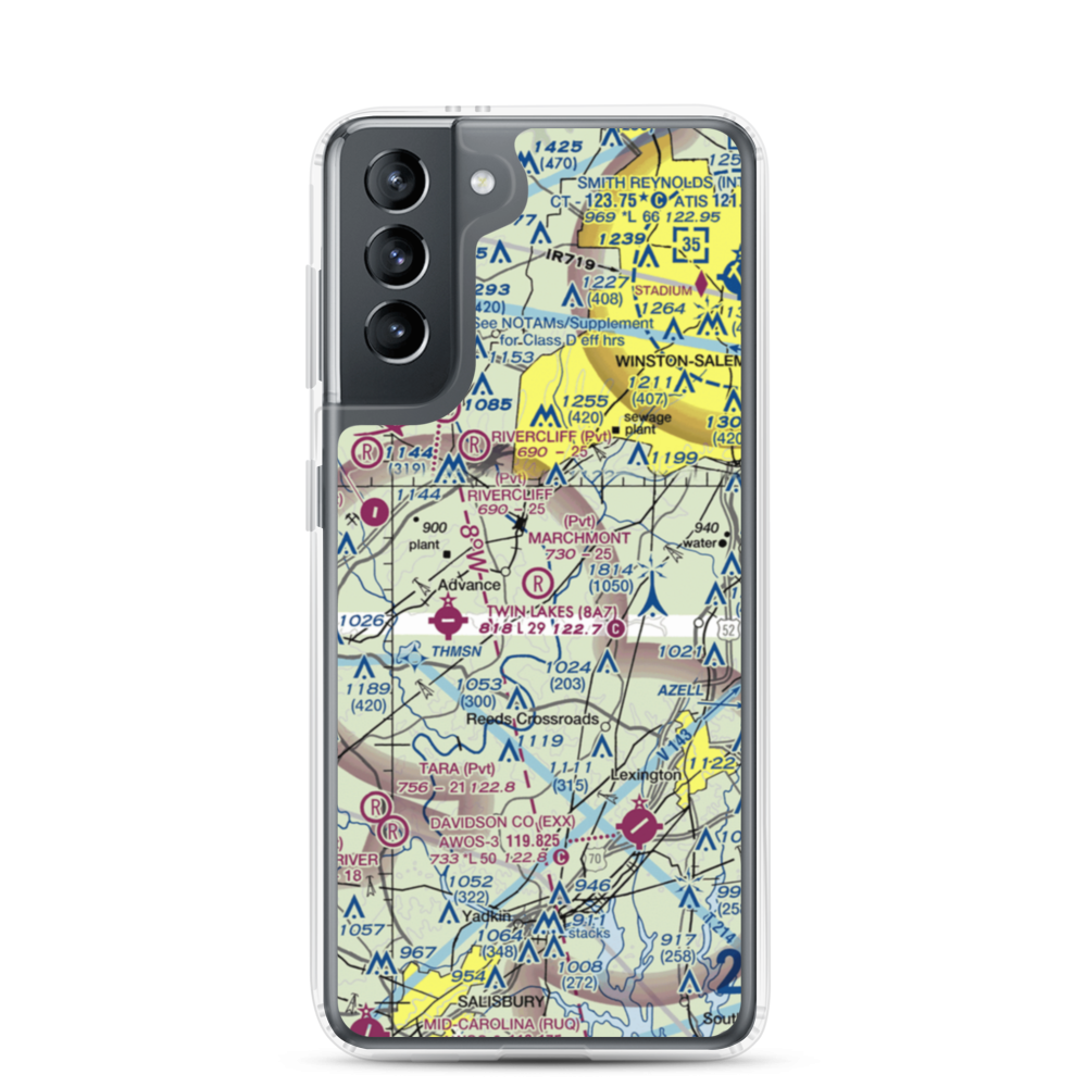 Marchmont Plantation Airpark (6NC8) VFR Sectional Samsung Case Samsung Galaxy S21 model shown