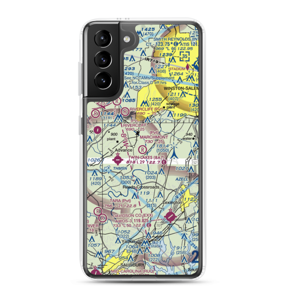 Marchmont Plantation Airpark (6NC8) VFR Sectional Samsung Case Samsung Galaxy S21 Plus model shown