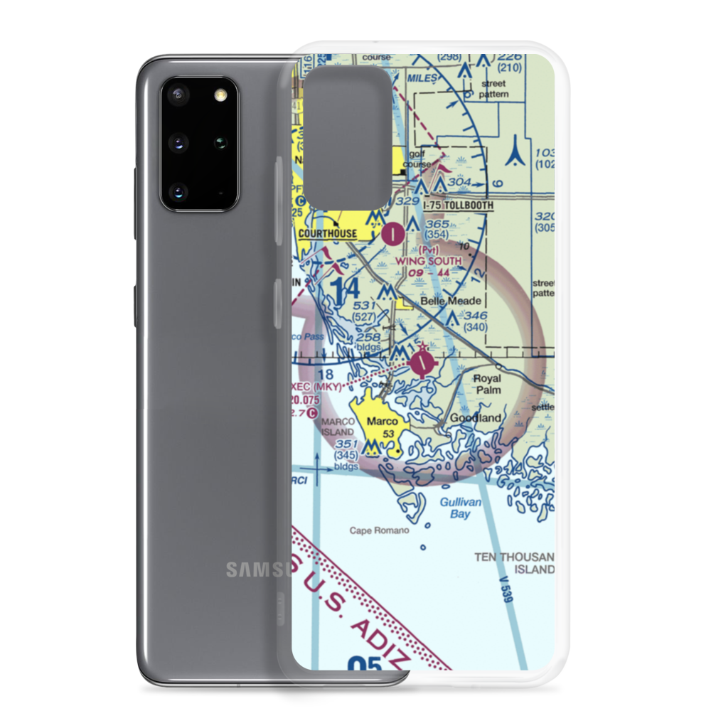 Marco Island Executive Airport (MKY) VFR Sectional Samsung Case Samsung Galaxy S20 Plus model shown