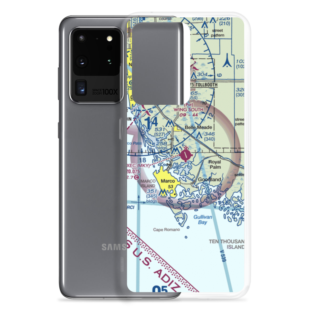Marco Island Executive Airport (MKY) VFR Sectional Samsung Case Samsung Galaxy S20 Ultra model shown