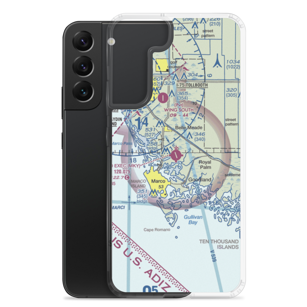 Marco Island Executive Airport (MKY) VFR Sectional Samsung Case Samsung Galaxy S22 Plus model shown