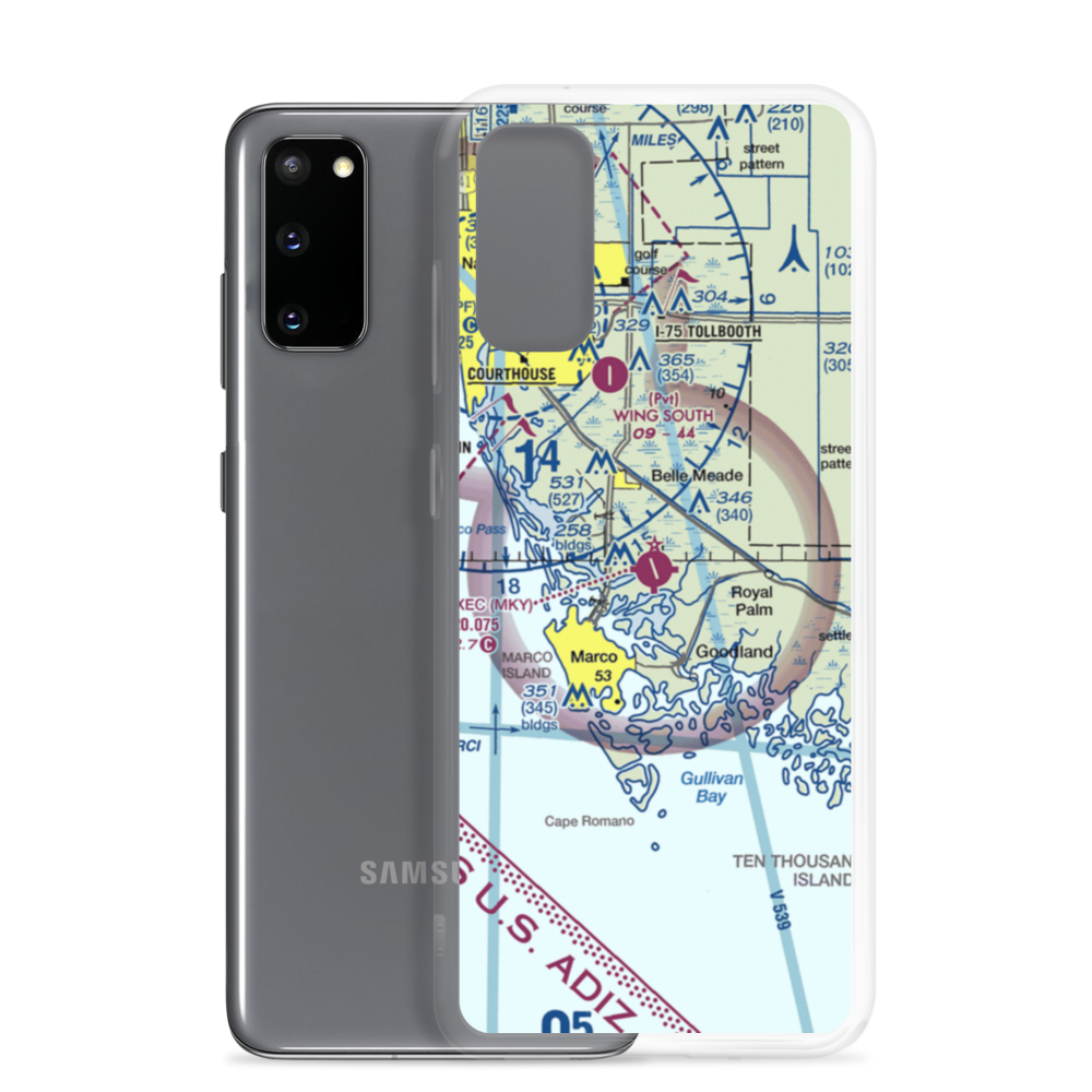 Marco Island Executive Airport (MKY) VFR Sectional Samsung Case Samsung Galaxy S20 model shown