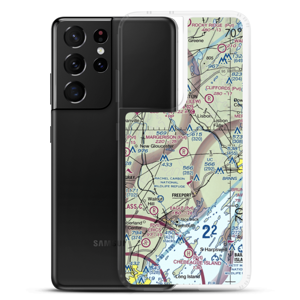 Margerison Airport (ME75) VFR Sectional Samsung Case Samsung Galaxy S21 Ultra model shown