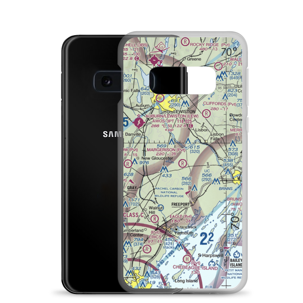 Margerison Airport (ME75) VFR Sectional Samsung Case Samsung Galaxy S10e model shown