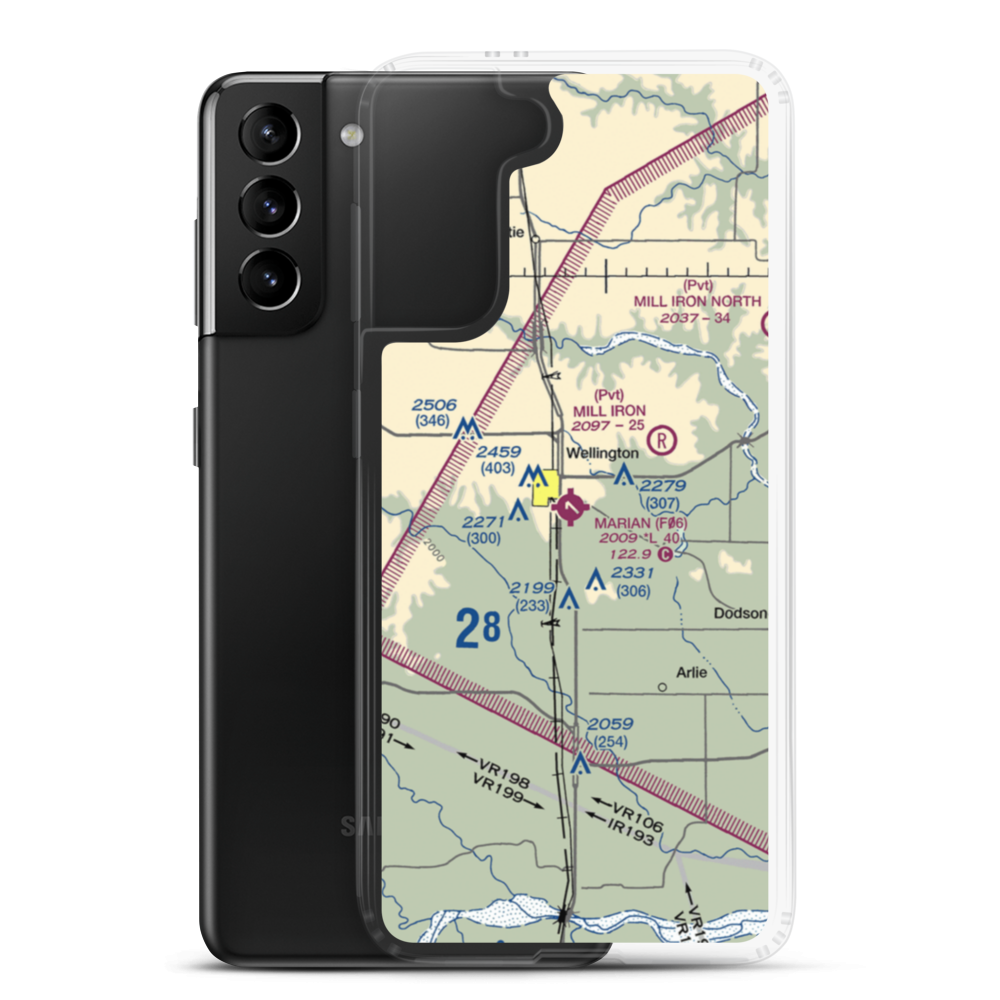 Marian Airpark (F06) VFR Sectional Samsung Case Samsung Galaxy S21 Plus model shown