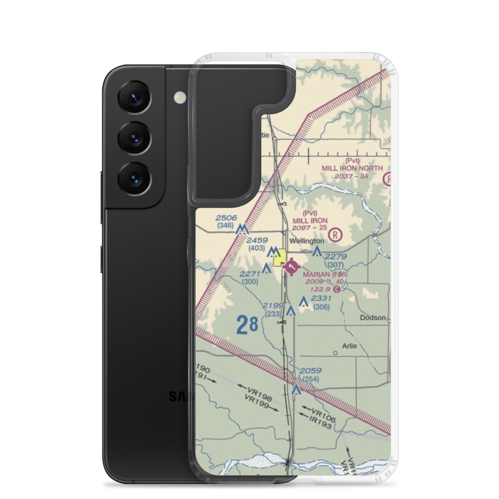 Marian Airpark (F06) VFR Sectional Samsung Case Samsung Galaxy S22 model shown