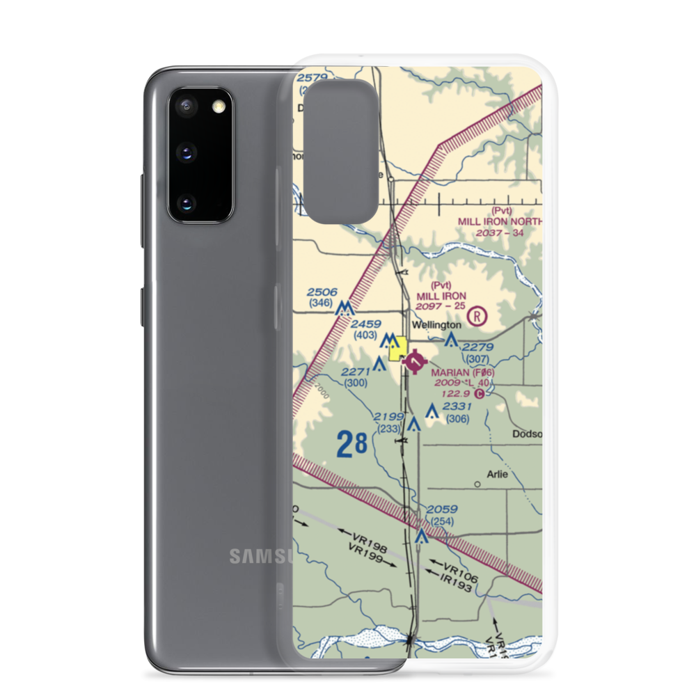Marian Airpark (F06) VFR Sectional Samsung Case Samsung Galaxy S20 model shown