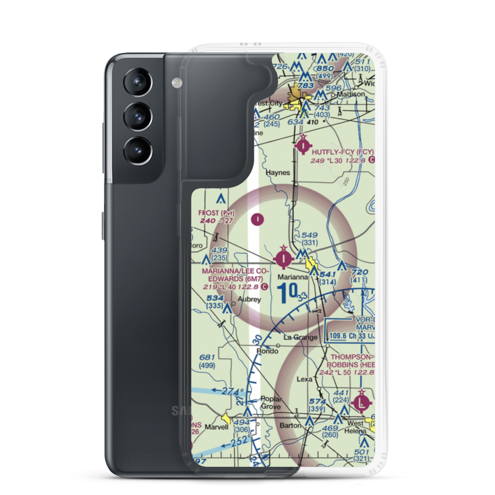 Marianna Lee County Steve Edwards Field (6M7) VFR Sectional Samsung Case Samsung Galaxy S21 model shown