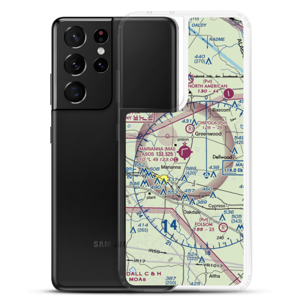 Marianna Municipal Airport (MAI) VFR Sectional Samsung Case Samsung Galaxy S21 Ultra model shown