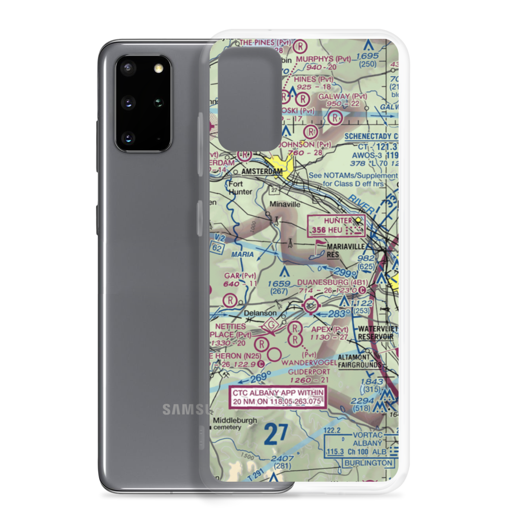 Mariaville Aerodrome (8NY5) VFR Sectional Samsung Case Samsung Galaxy S20 Plus model shown