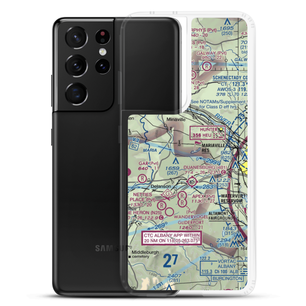 Mariaville Aerodrome (8NY5) VFR Sectional Samsung Case Samsung Galaxy S21 Ultra model shown