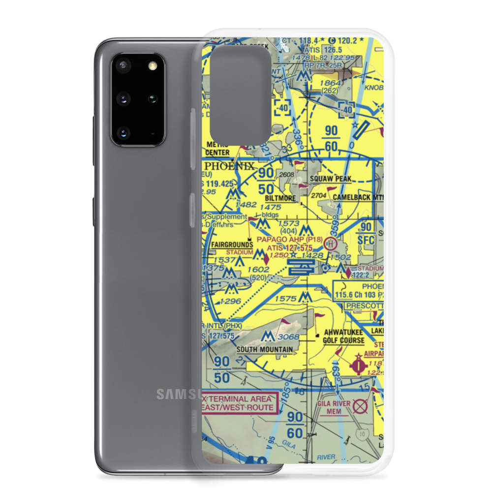 Maricopa Medical Center Heliport (20E) VFR Sectional Samsung Case Samsung Galaxy S20 Plus model shown