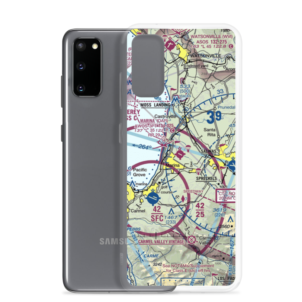 Marina Municipal Airport (OAR) VFR Sectional Samsung Case Samsung Galaxy S20 model shown