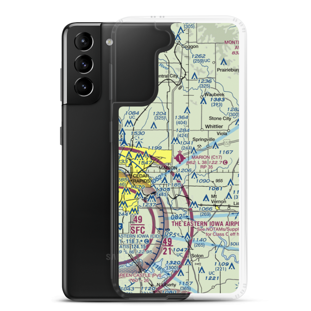 Marion Airport (C17) VFR Sectional Samsung Case Samsung Galaxy S21 Plus model shown
