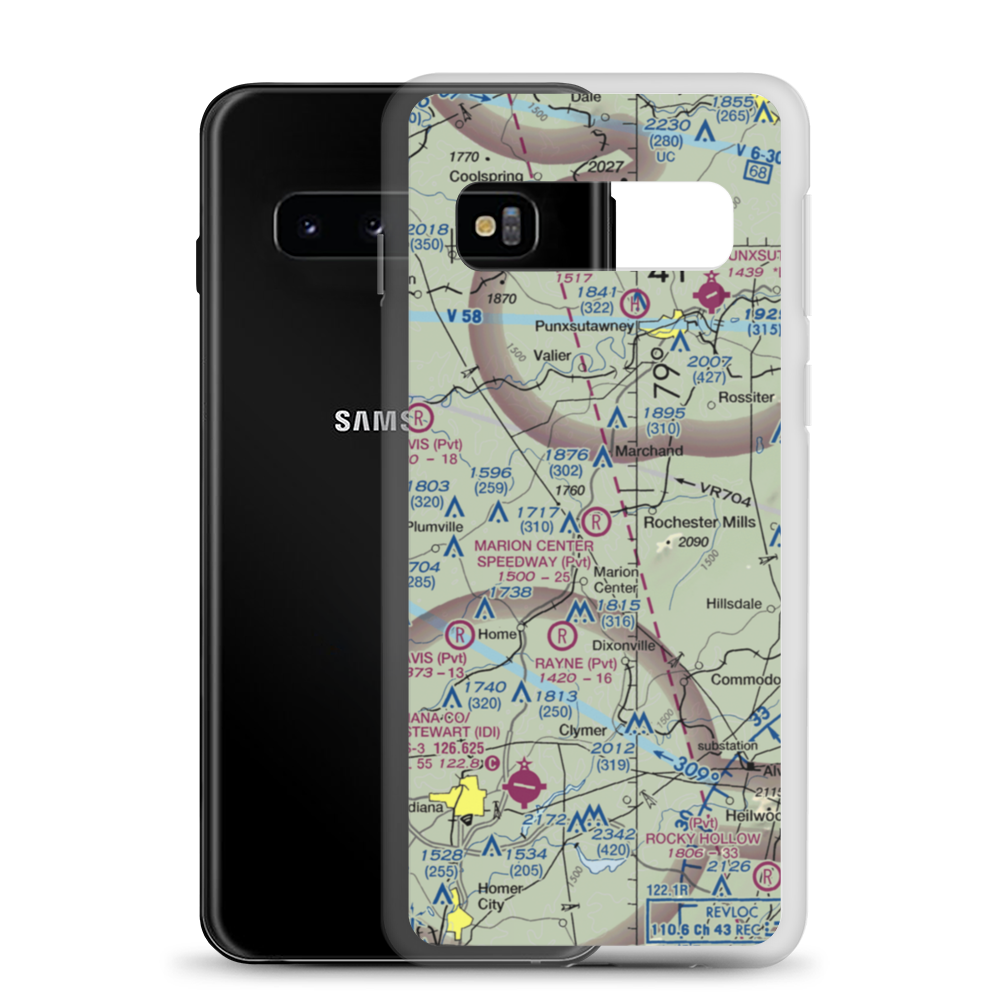 Marion Center Speedway Airport (PN57) VFR Sectional Samsung Case Samsung Galaxy S10 model shown