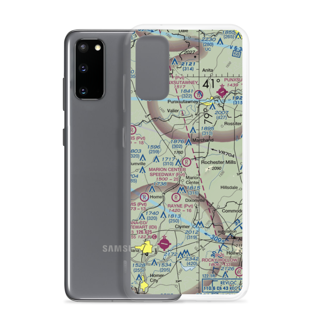 Marion Center Speedway Airport (PN57) VFR Sectional Samsung Case Samsung Galaxy S20 model shown