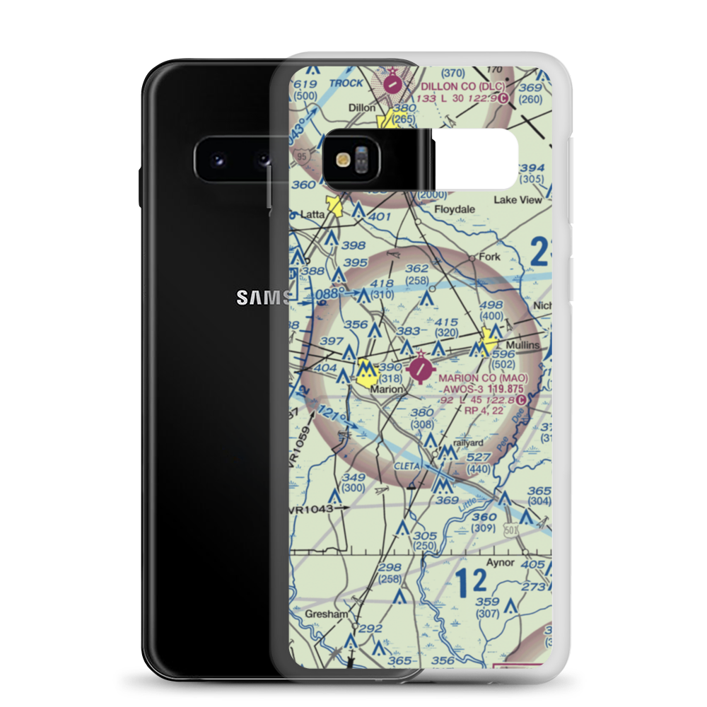 Marion County Airport (MAO) VFR Sectional Samsung Case Samsung Galaxy S10 model shown