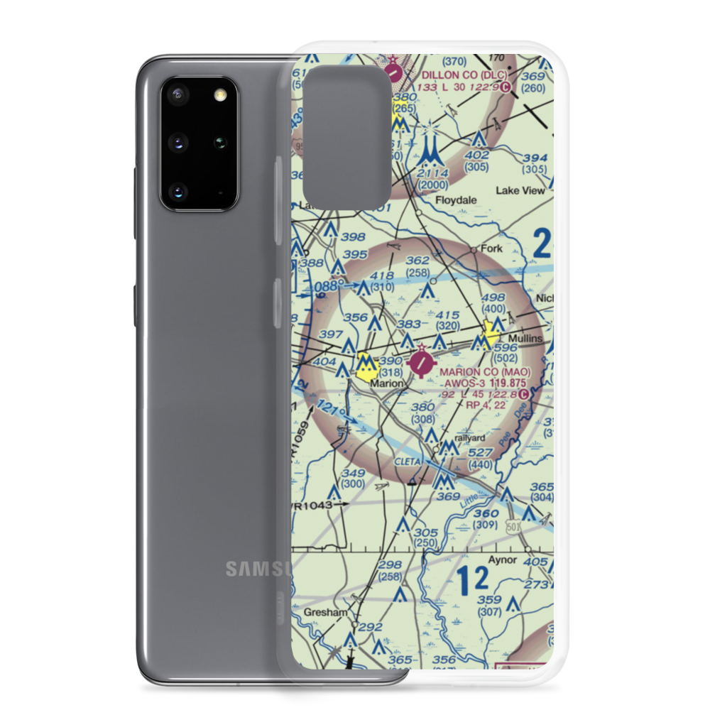 Marion County Airport (MAO) VFR Sectional Samsung Case Samsung Galaxy S20 Plus model shown