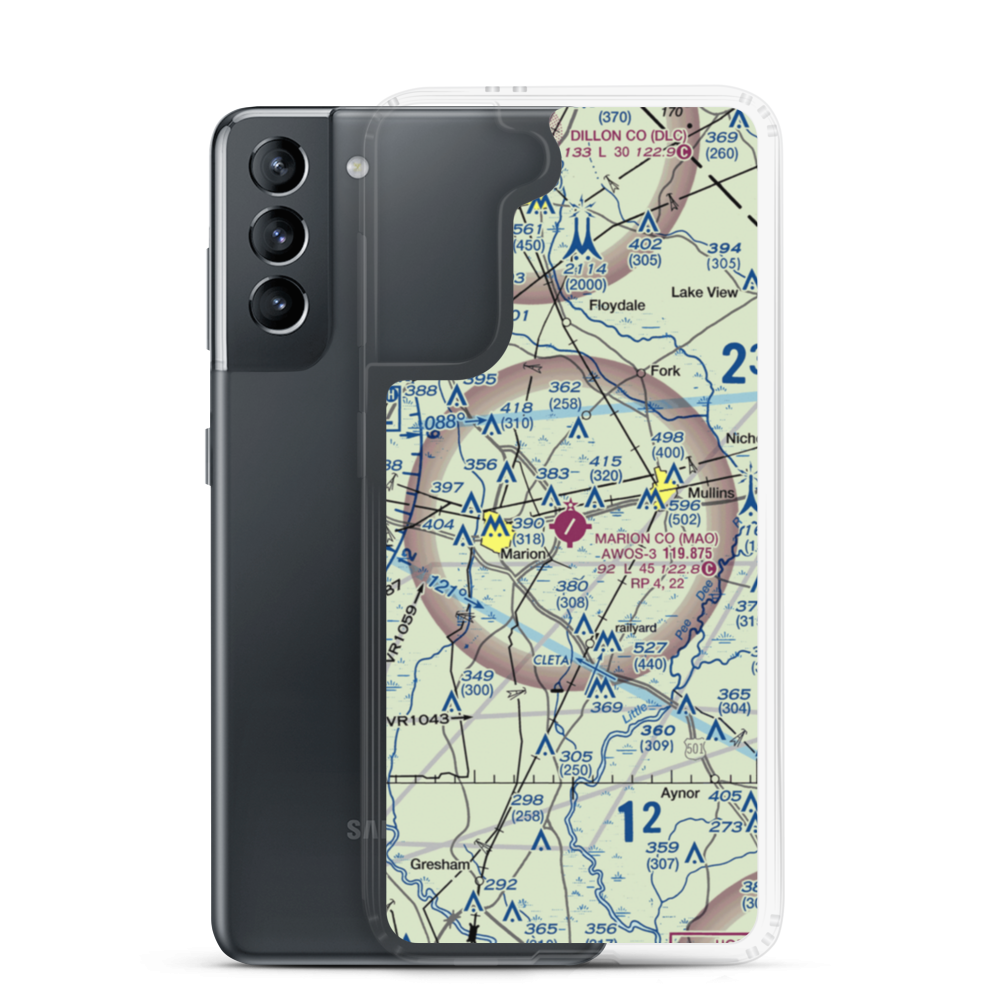 Marion County Airport (MAO) VFR Sectional Samsung Case Samsung Galaxy S21 model shown