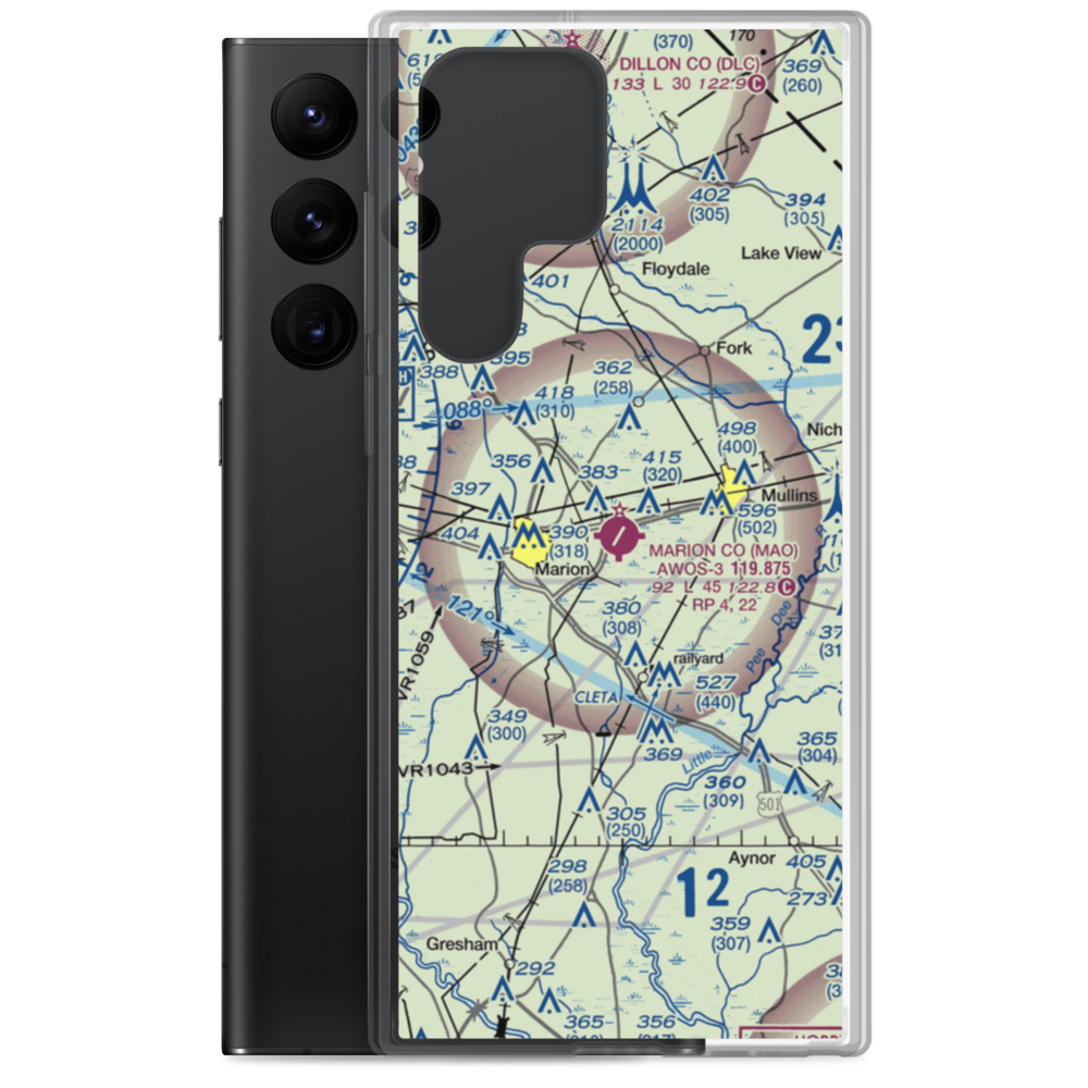 Marion County Airport (MAO) VFR Sectional Samsung Case Samsung Galaxy S22 Ultra model shown