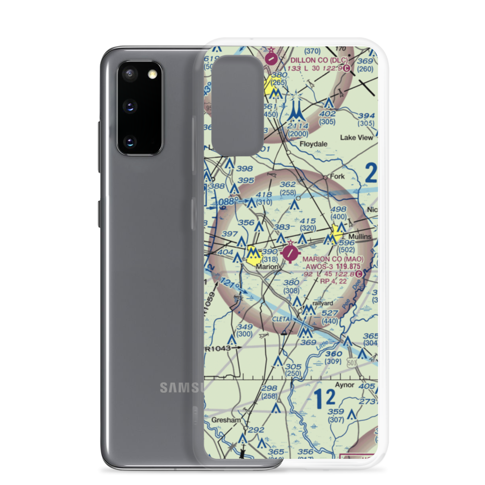 Marion County Airport (MAO) VFR Sectional Samsung Case Samsung Galaxy S20 model shown