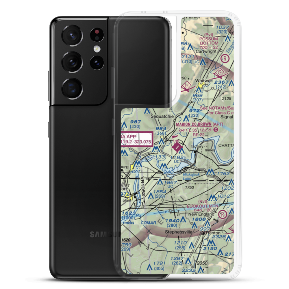Marion County Brown Field (APT) VFR Sectional Samsung Case Samsung Galaxy S21 Ultra model shown