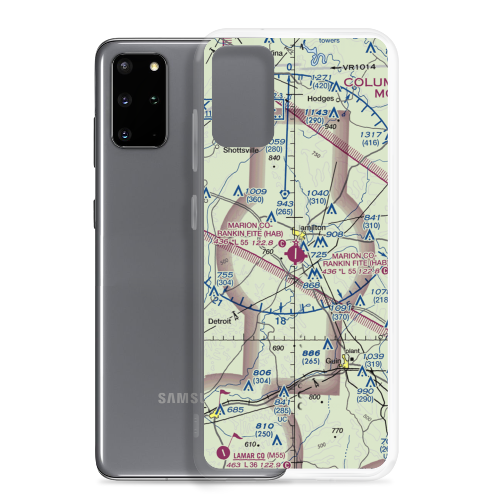 Marion County Rankin Fite Airport (HAB) VFR Sectional Samsung Case Samsung Galaxy S20 Plus model shown