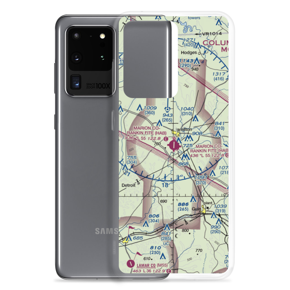 Marion County Rankin Fite Airport (HAB) VFR Sectional Samsung Case Samsung Galaxy S20 Ultra model shown