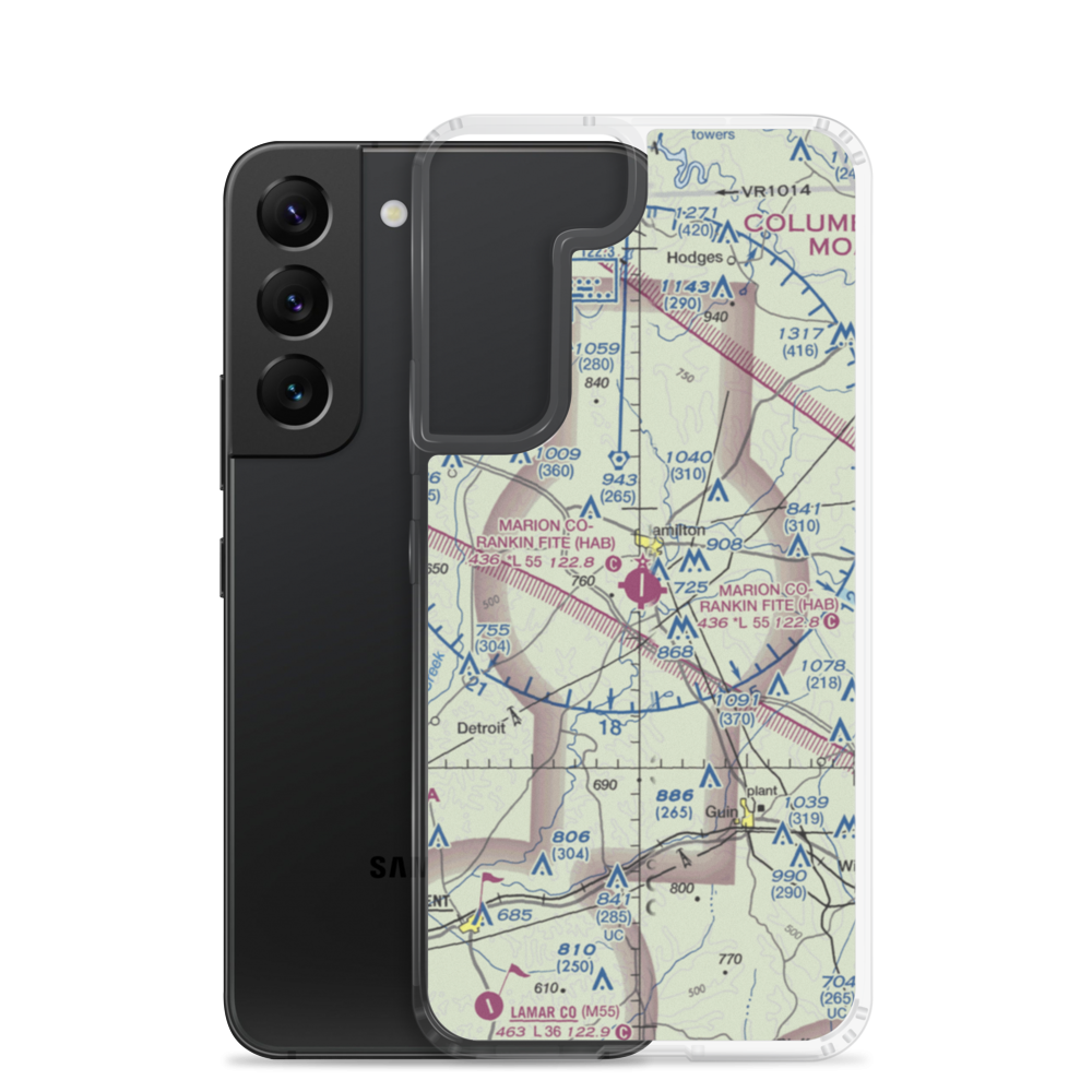 Marion County Rankin Fite Airport (HAB) VFR Sectional Samsung Case Samsung Galaxy S22 model shown