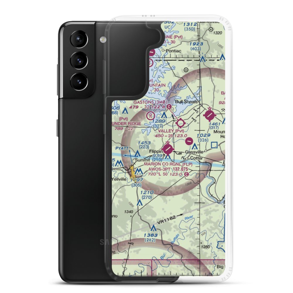 Marion County Regional Airport (FLP) VFR Sectional Samsung Case Samsung Galaxy S21 Plus model shown
