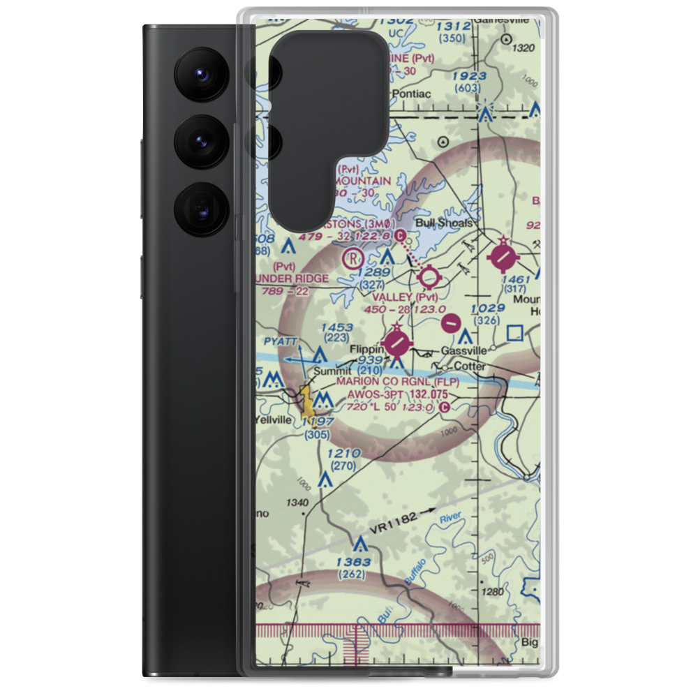 Marion County Regional Airport (FLP) VFR Sectional Samsung Case Samsung Galaxy S22 Ultra model shown