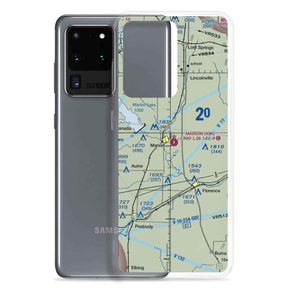 Marion Municipal Airport (43K) VFR Sectional Samsung Case Samsung Galaxy S20 Ultra model shown