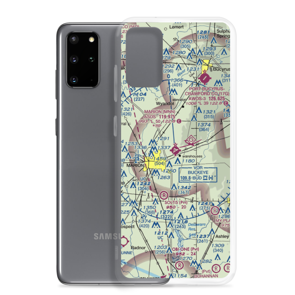 Marion Municipal Airport (MNN) VFR Sectional Samsung Case Samsung Galaxy S20 Plus model shown
