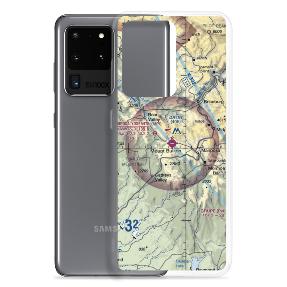 Mariposa Yosemite Airport (MPI) VFR Sectional Samsung Case Samsung Galaxy S20 Ultra model shown