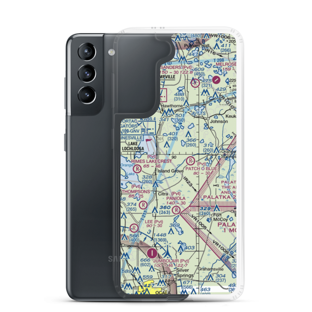 Marjorie Kennan Rawlings Airport (2FD2) VFR Sectional Samsung Case Samsung Galaxy S21 model shown