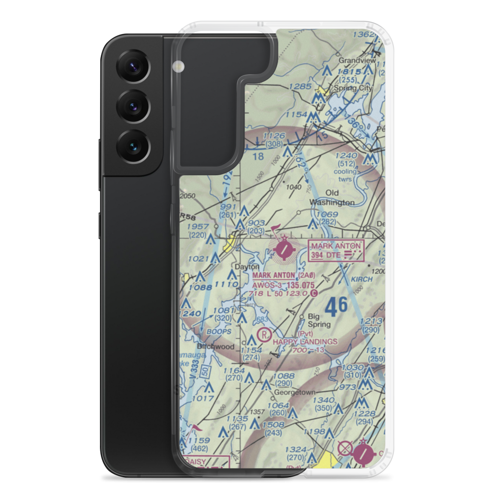 Mark Anton Airport (2A0) VFR Sectional Samsung Case Samsung Galaxy S22 Plus model shown