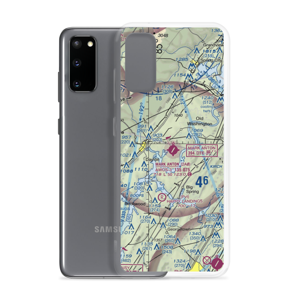 Mark Anton Airport (2A0) VFR Sectional Samsung Case Samsung Galaxy S20 model shown