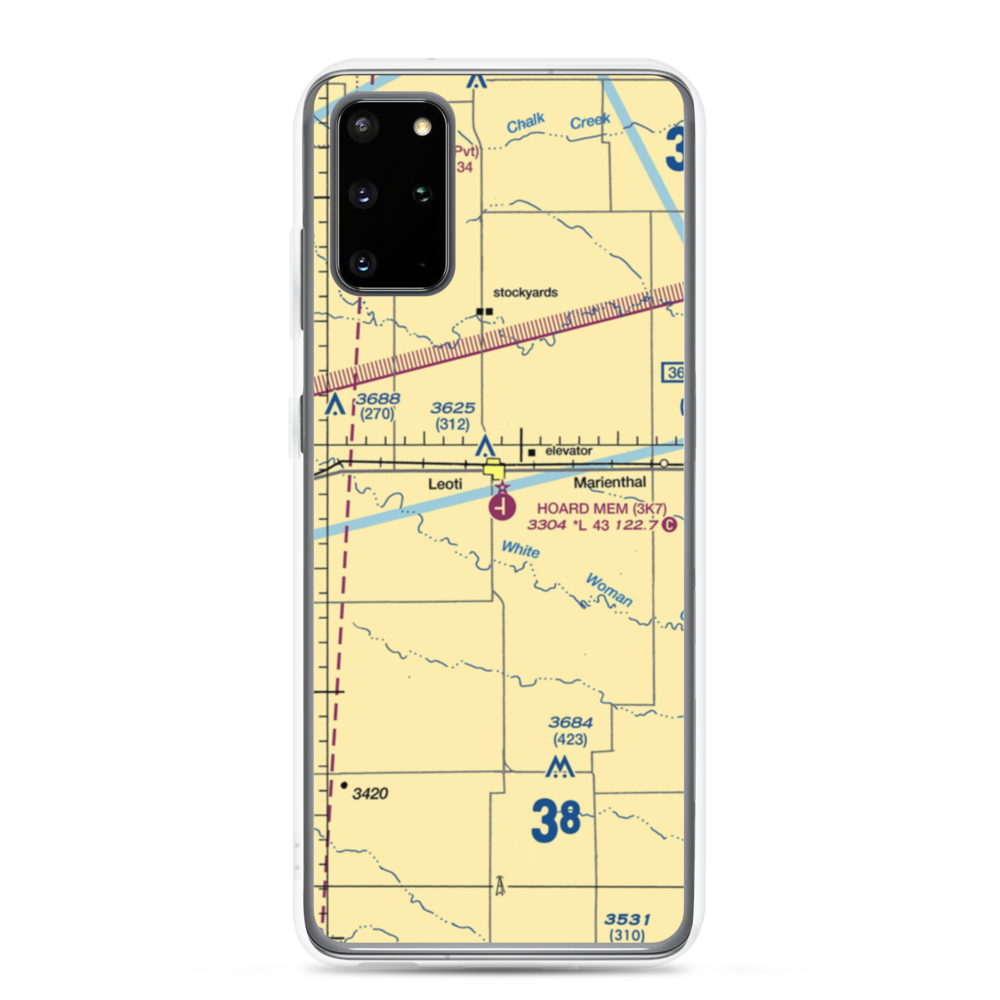 Mark Hoard Memorial Airport (3K7) VFR Sectional Samsung Case Samsung Galaxy S20 Plus model shown
