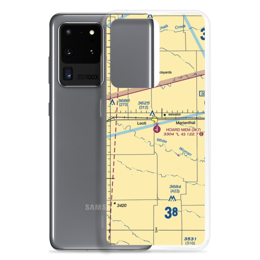 Mark Hoard Memorial Airport (3K7) VFR Sectional Samsung Case Samsung Galaxy S20 Ultra model shown