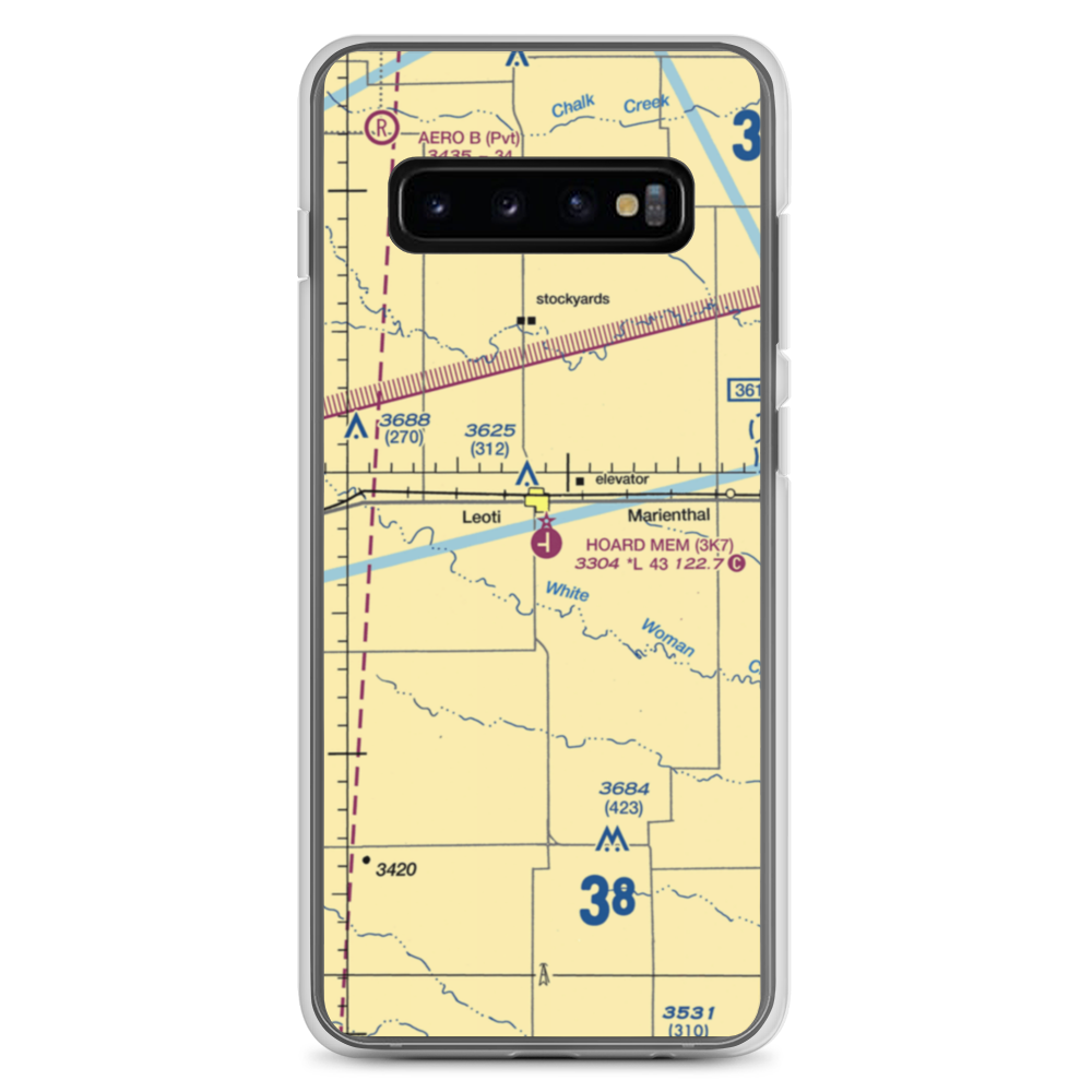 Mark Hoard Memorial Airport (3K7) VFR Sectional Samsung Case Samsung Galaxy S10+ model shown