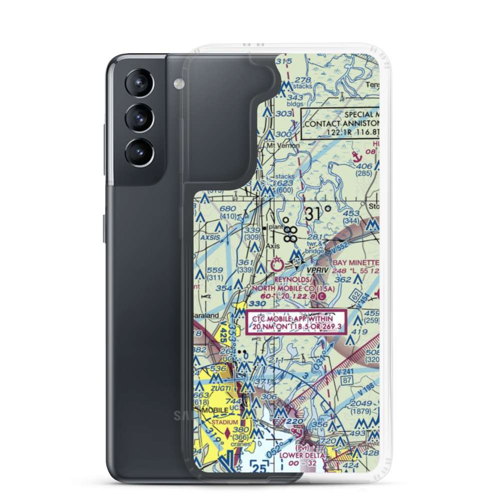 Mark Reynolds/North Mobile County Airport (15A) VFR Sectional Samsung Case Samsung Galaxy S21 model shown