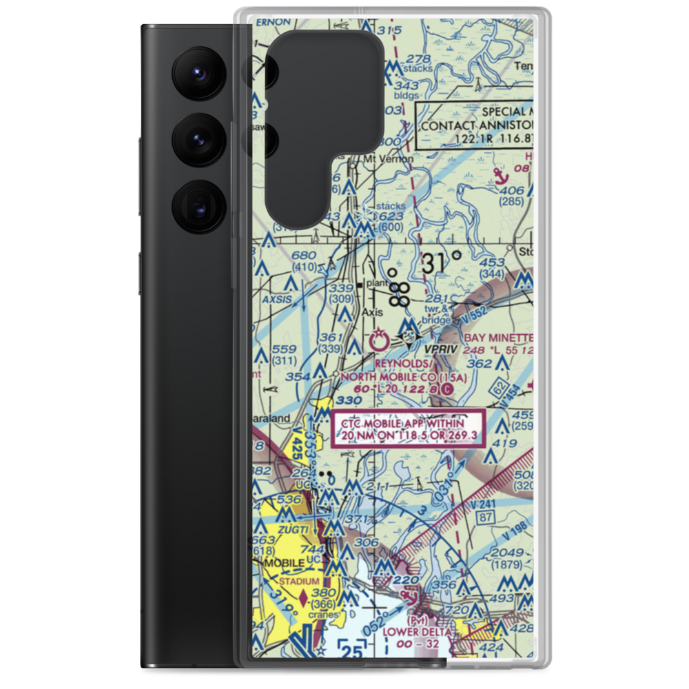 Mark Reynolds/North Mobile County Airport (15A) VFR Sectional Samsung Case Samsung Galaxy S22 Ultra model shown