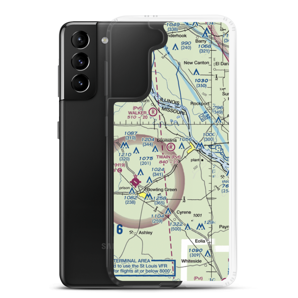 Mark Twain Air Park (4MO6) VFR Sectional Samsung Case Samsung Galaxy S21 Plus model shown