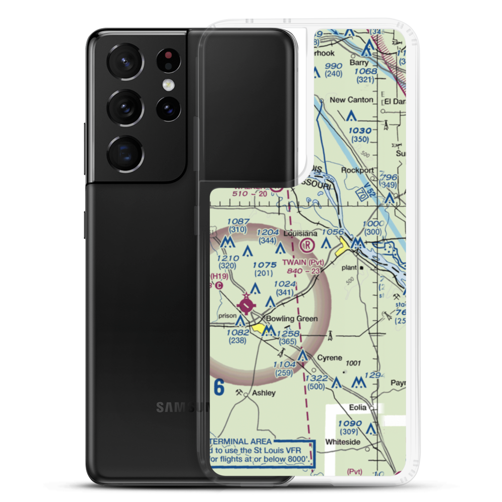 Mark Twain Air Park (4MO6) VFR Sectional Samsung Case Samsung Galaxy S21 Ultra model shown