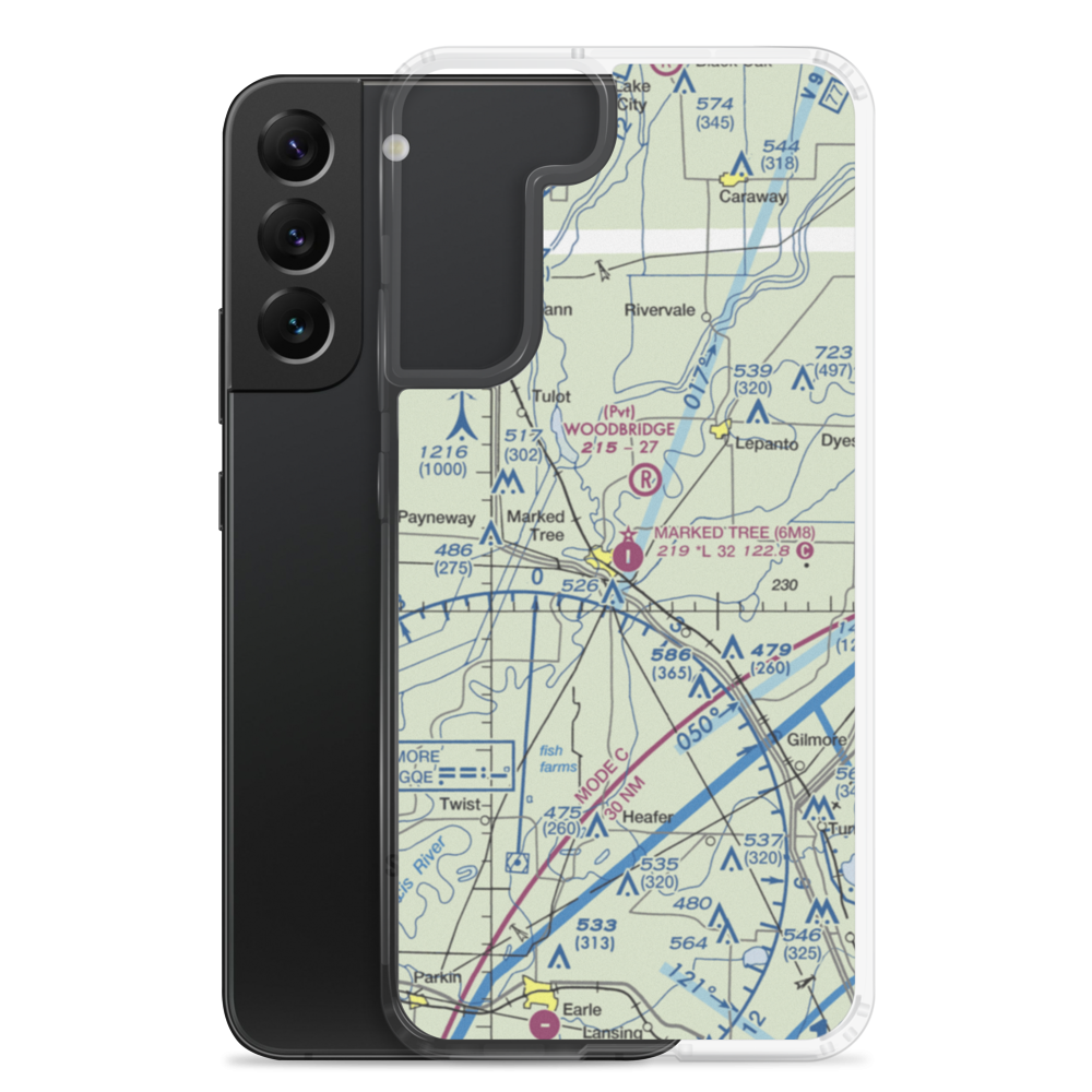 Marked Tree Municipal Airport (6M8) VFR Sectional Samsung Case Samsung Galaxy S22 Plus model shown