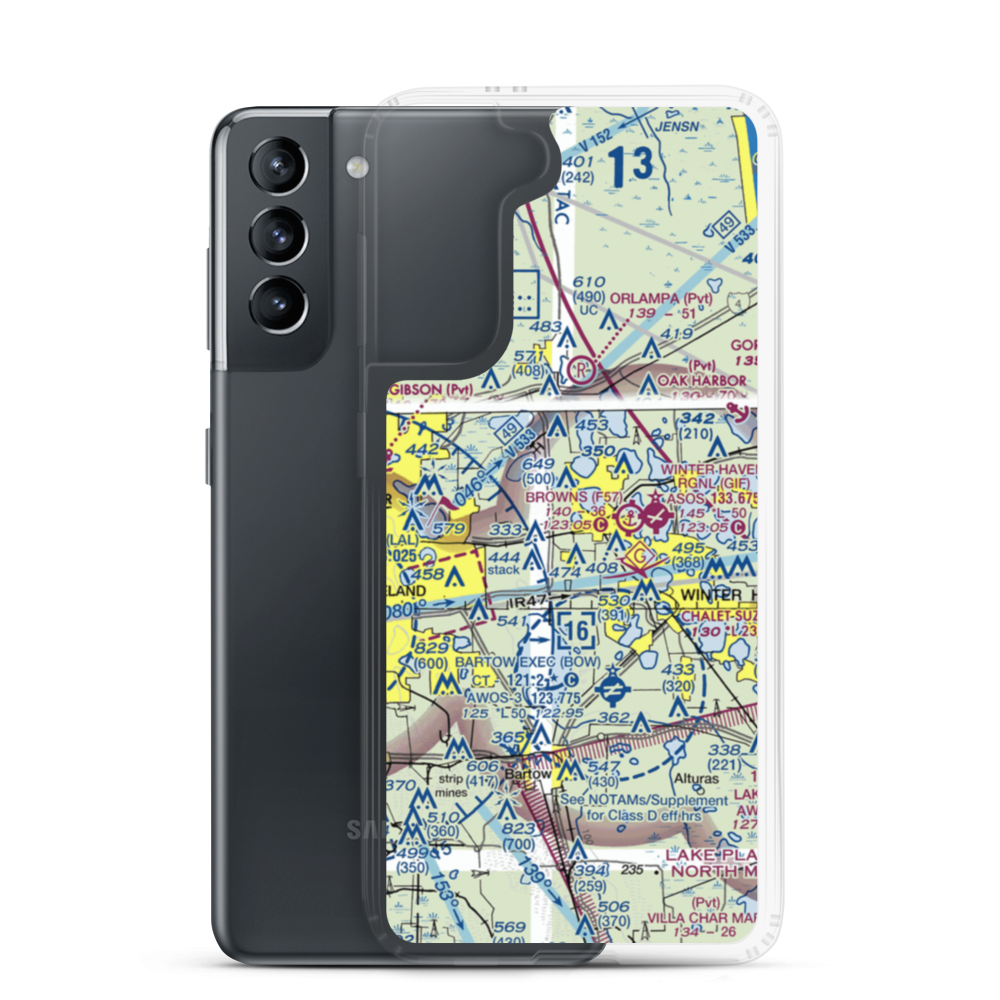 Market World Airport (FL16) VFR Sectional Samsung Case Samsung Galaxy S21 model shown