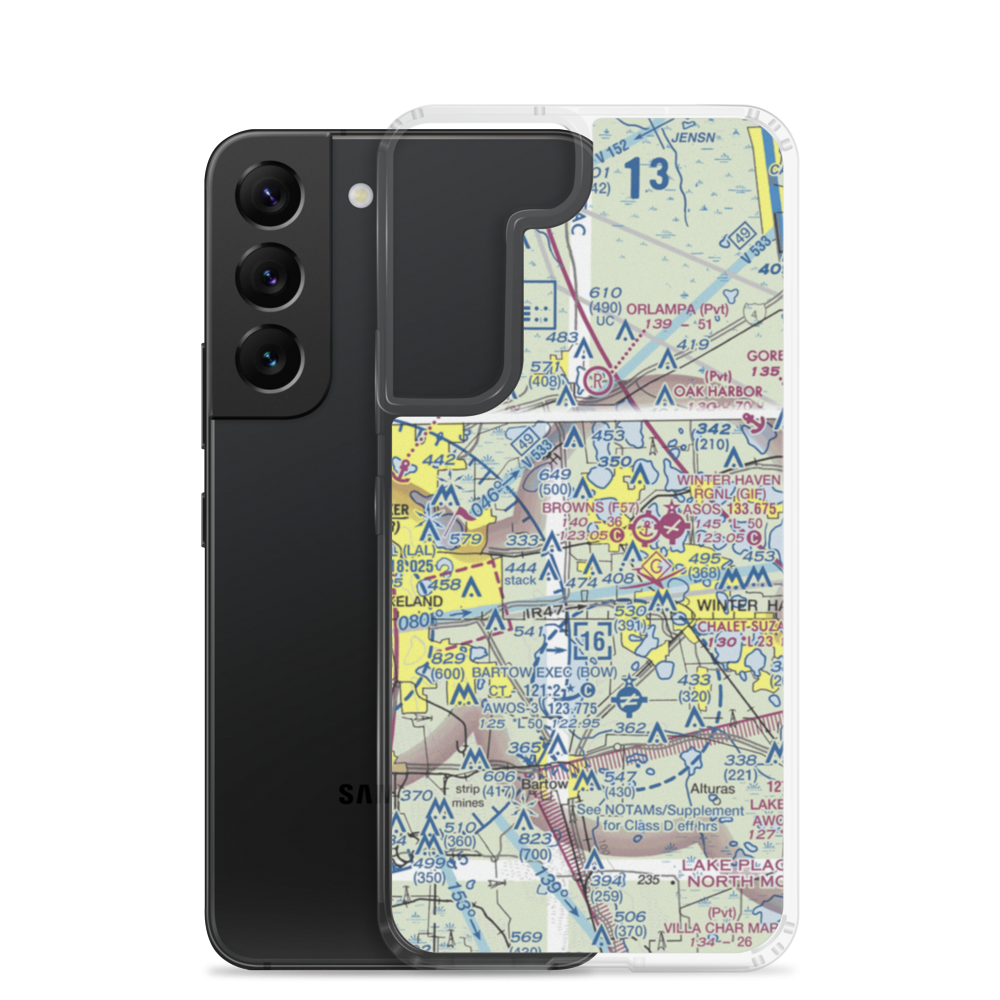 Market World Airport (FL16) VFR Sectional Samsung Case Samsung Galaxy S22 model shown